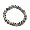 Natural Dalmatian Jasper Bead Stretch Bracelets BJEW-K212-C-014-2