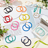 ANATTASOUL 12 Pairs 12 Colors Acrylic Round Beaded Hoop Earrings EJEW-AN0003-29-7