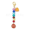 Mother's Day Flat Round with Word Mom & Heart Alloy Enamel Pendant Decorations HJEW-JM01510-03-1
