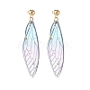 Resin Butterfly Wing Dangle Stud Earrings EJEW-JE05047-4
