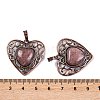 Natural & Synthetic  Mixed Gemstone Peach Love Heart Pendants G-G158-01-AB-4