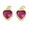 Real 18K Gold Plated Brass Inlaid Cubic Zirconia Charms ZIRC-L100-074G-06-1