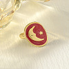 304 Stainless Steel Enamel Cuff Rings FS-WG277BE-03-1