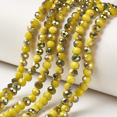 Electroplate Opaque Glass Beads Strands EGLA-A034-P6mm-S07-1