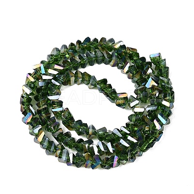 Electroplate Transparent Glass Beads Strands EGLA-Q139-01A-A21-1