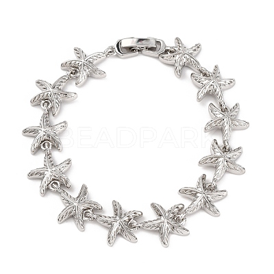 Brass Link Bracelets for Women BJEW-H209-01P-1