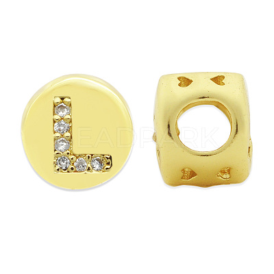 Brass Micro Pave Clear Cubic Zirconia Beads KK-T030-LA843-LX3-1
