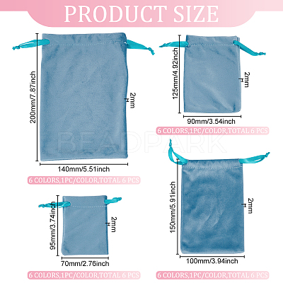 24Pcs 24 Styles Velvet Bags Drawstring Jewelry Pouches TP-BC0001-09-1