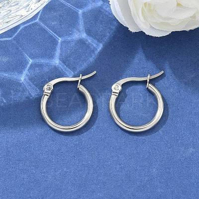 Tarnish Resistant 304 Stainless Steel Hoop Earrings EJEW-F105-12P-1