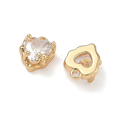 Valentine's Day Brass Micro Pave Clear Cubic Zirconia Charms KK-B172-13G-1
