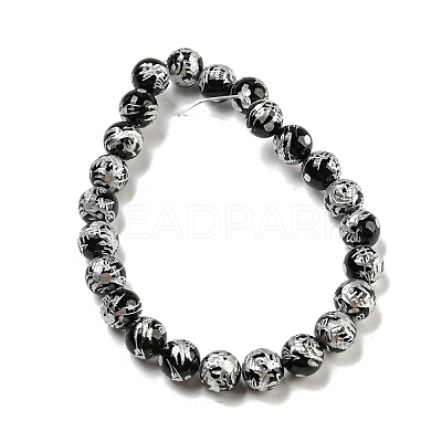 Natural Black Onyx Beads Strands G-C077-8mm-3B-1
