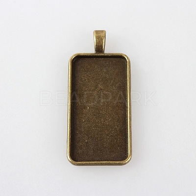 Vintage Tibetan Style Alloy Big Pendant Cabochon Settings X-TIBEP-M018-87AB-NF-1