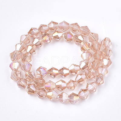 Electroplate Glass Beads Strands X1-EGLA-Q118-6mm-B11-1