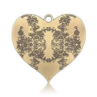 Cadmium Free & Nickel Free & Lead Free Tibetan Style Alloy Heart Big Pendants PALLOY-J564-14AB-NR-1