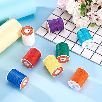 8 Rolls 8 Colors Round Waxed Polyester Cord YC-TA0001-26-1