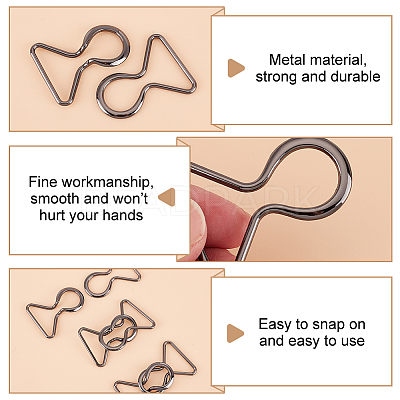 6 Pairs Zinc Alloy Clasps FIND-BC0004-66B-1