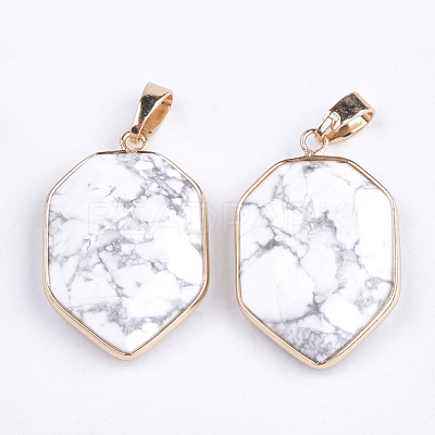 Natural Howlite Pendants G-S344-12E-1