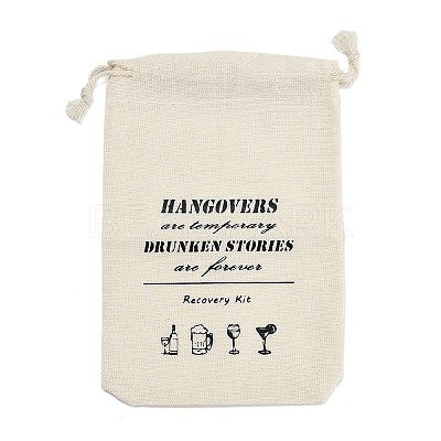 Cloth Hangover Kit Party Favor Drawstring Bags ABAG-A012-05A-04-1