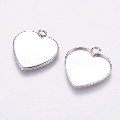 Tarnish Resistant 304 Stainless Steel Pendant Cabochon Settings STAS-K148-04A-1