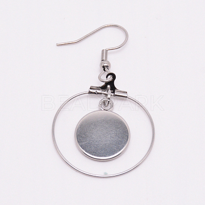 Stainless Steel Dangle Earrings STAS-WH0015-38P-1