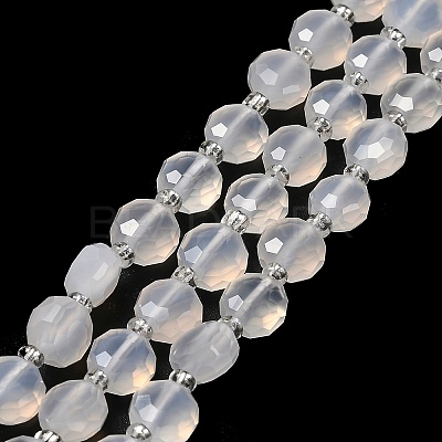 Natural White Agate Beads Strands G-B153-A02-1