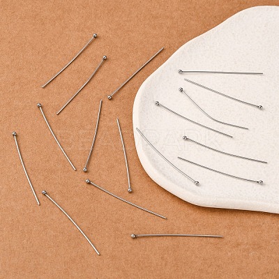 Tarnish Resistant 304 Stainless Steel Ball Head Pins STAS-K146-045-40x0.7mm-1