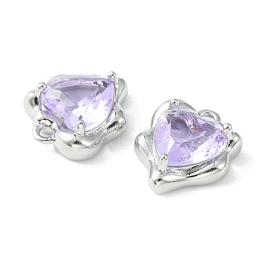 Brass Micro Pave Cubic Zirconia Charms KK-L208-06P-03-1