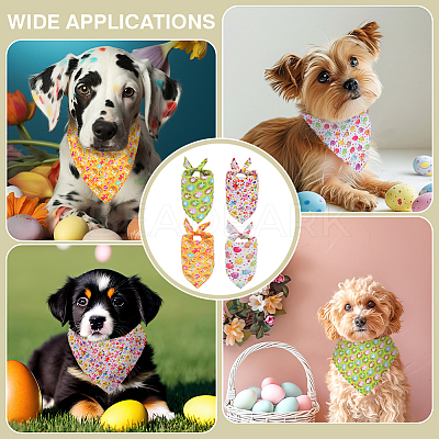 4Pcs 4 Styles Triangle Polyester Pet Handkerchi AJEW-CP0006-08A-03-1
