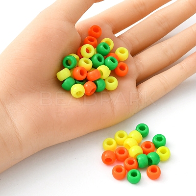 300Pcs 3 Colors Resin European Large Hole Beads RESI-YW0001-35-1