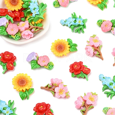 25Pcs 5 Styles Opaque Resin Cabochons RESI-FS0001-97-1