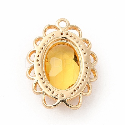 Brass with K9 Glass Charms KK-B071-16G-1