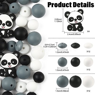 40Pcs 10 Styles Silicone Beads SIL-FS0001-27B-1