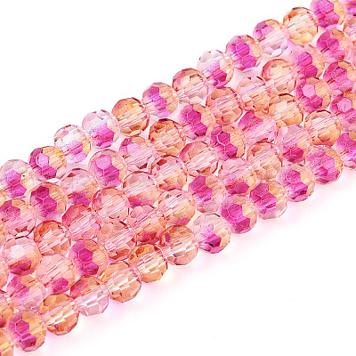Baking Paint Transparent Glass Beads Strands DGLA-A035-T4mm-A12-1