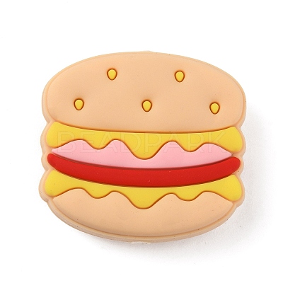 Hamburger Food Grade Eco-Friendly Silicone Beads LS-SIL-WH0012-034A-1
