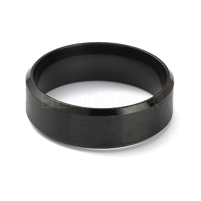 201 Stainless Steel Plain Band Ring for Men Women RJEW-WH0010-06H-MB-1