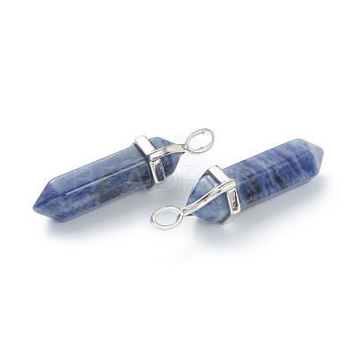 Natural Sodalite Pointed Pendants X-G-M378-01P-A18-1