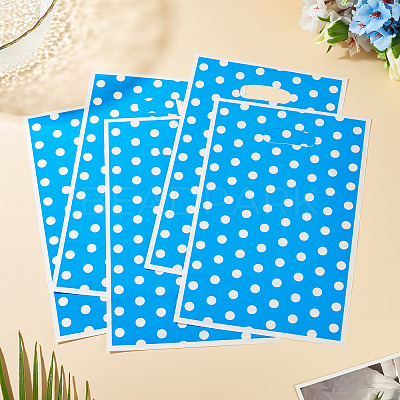 Polka Dot PET Plastic Packing Bags with Die Cut Hole Handle ABAG-TADJ0002-001H-1