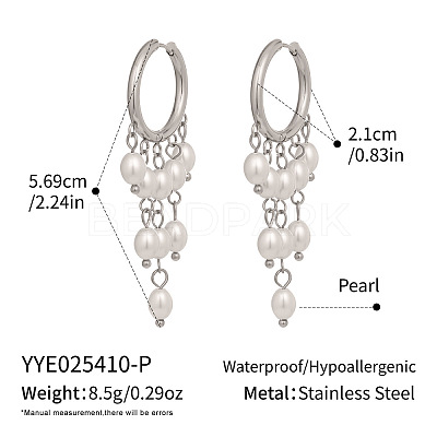 304 Stainless Steel Oval Chandelier Earrings DG6288-2-1