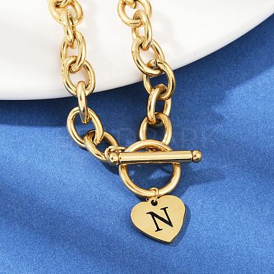 Golden 304 Stainless Steel Charm Bracelets NJEW-K284-01G-N-1