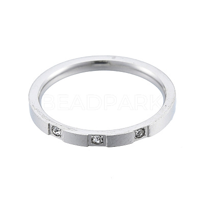 Crystal Rhinestone Simple Thin Finger Ring RJEW-N043-33P-1