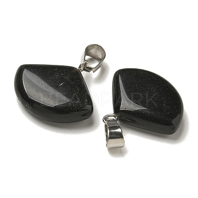 Natural Obsidian Pendants G-Z067-05P-02-1