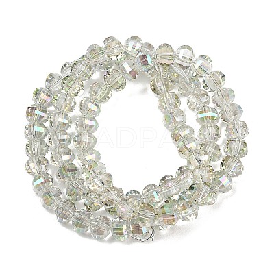 Electroplate Transparent Glass Beads Strands EGLA-B011-08A-HR04-1