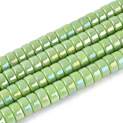 AB Color Plated Opaque Glass Beads Strands LS-GLAA-T026-3x6mm-P05-1
