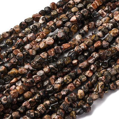 Natural Leopard Skin Jasper Beads Strands G-I389-A09-1