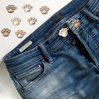 16Pcs 4 Colors Cat's Paw Print Alloy Button Pins for Jeans BUTT-GO0002-06-1