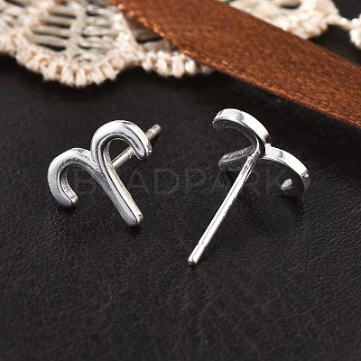 925 Sterling Silver Stud Earrings EJEW-K303-01S-01-1