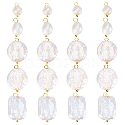 20Pcs 5 Style Natural Pearl Pendants PALLOY-PH01822-1