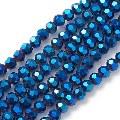 Electroplate Glass Beads Strands X-EGLA-K015-09A-1