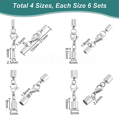 304 Stainless Steel Cord End HJEW-UN00033-1