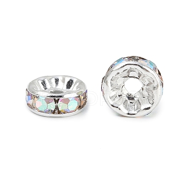 Brass Grade A Rhinestone Spacer Beads RB-A004-4-1